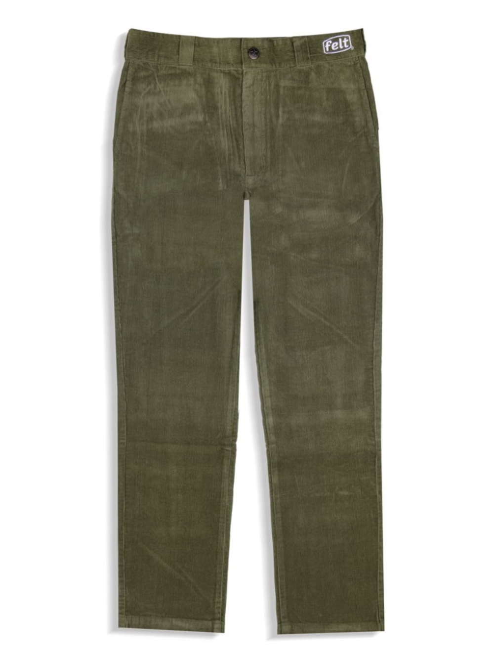 Felt Cord Work Logo Pants - Green, Medium